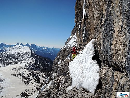 Začátek exponovaných ramp na Monte Pelmo
