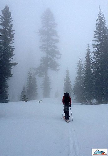 The weather was foggy, rainy and snowy during our first trip to Mt. Shasta