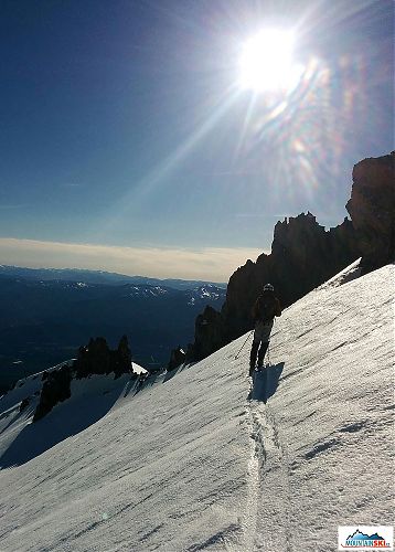 Climbing above Lake Helen