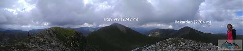 Výhled z Turčinu (2702 m) na Titov vrv a Bakardan