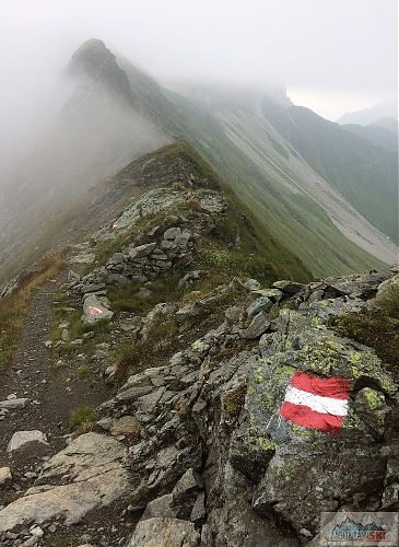 Exponovaný hřeben během třetího dne přechodu